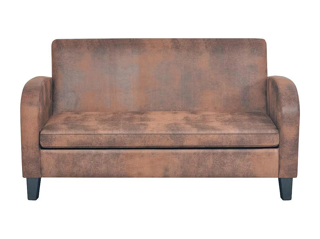 Conjunto de sofá de 2 piezas en ante sintético marrón