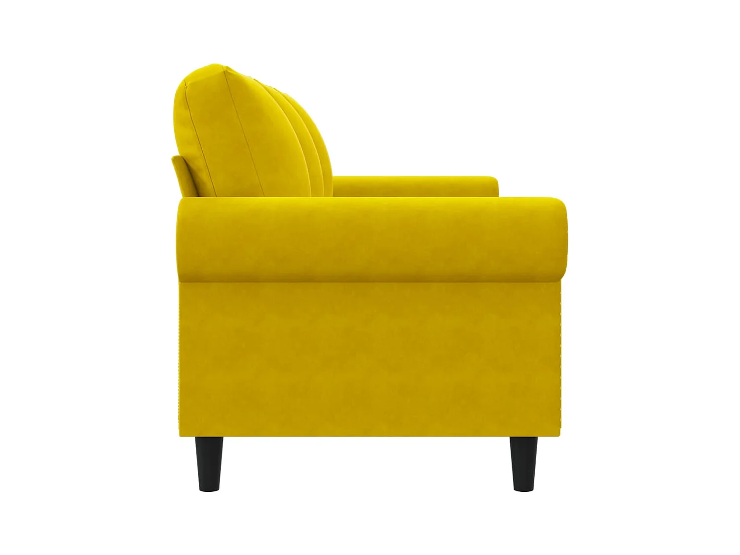 Divano 3 posti Giallo 180 cm Velluto