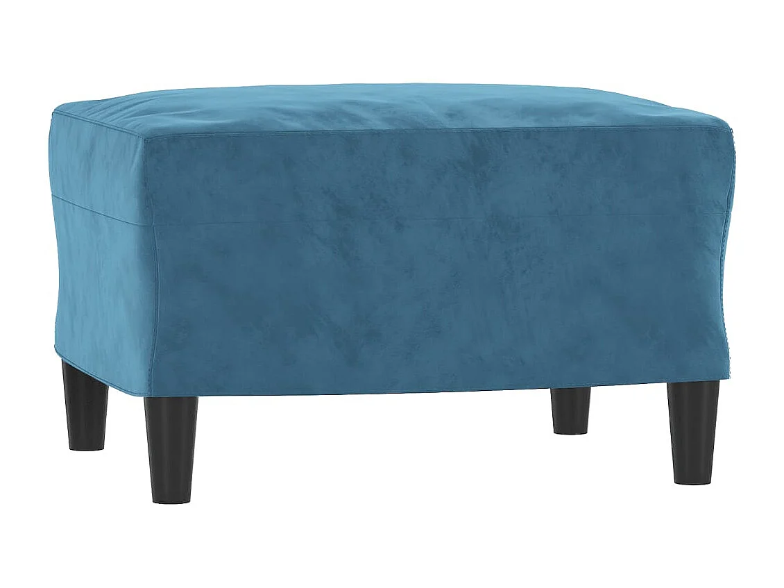 Canapé à 3 places avec repose-pieds Bleu 180 cm Velours