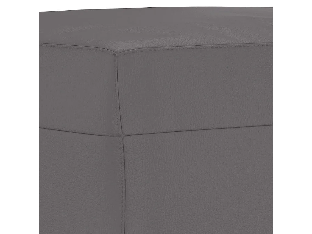 3-delige bankstel met kussens Grijs Kunstleer