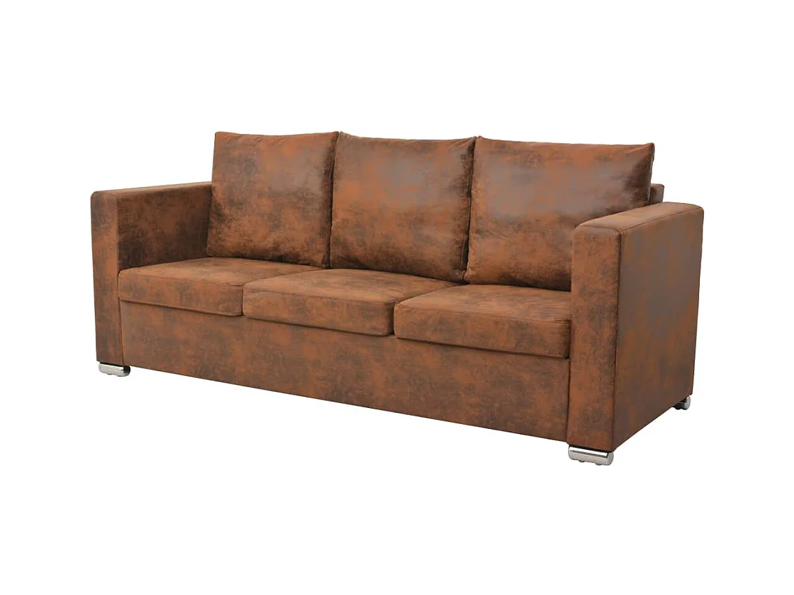 Divano 3 posti 191 x 73 x 82 cm Pelle scamosciata artificiale