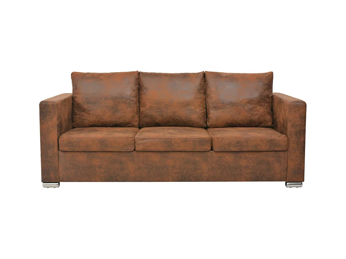 Divano 3 posti 191 x 73 x 82 cm Pelle scamosciata artificiale
