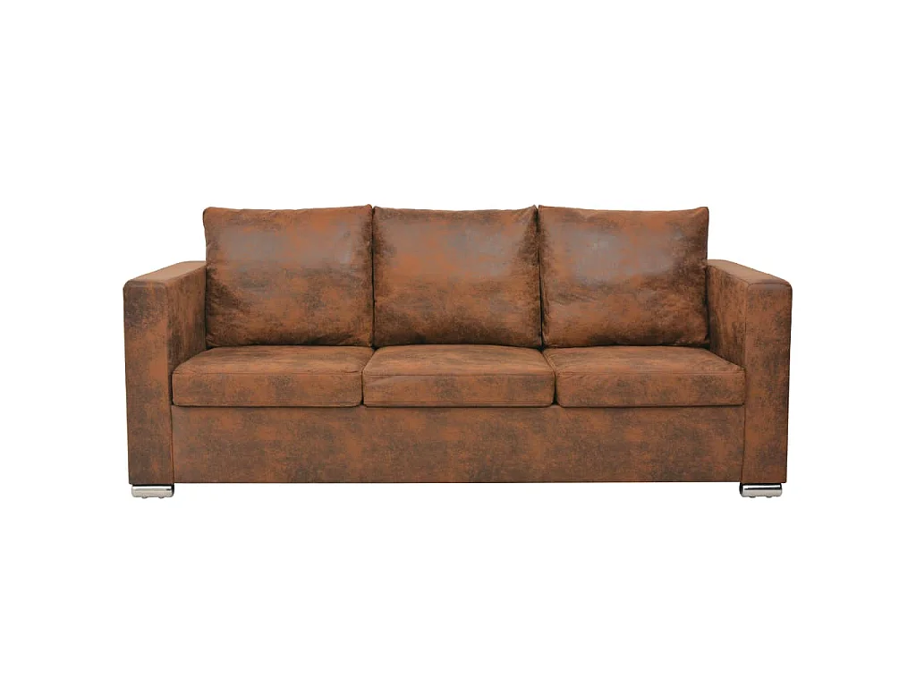 Divano 3 posti 191 x 73 x 82 cm Pelle scamosciata artificiale