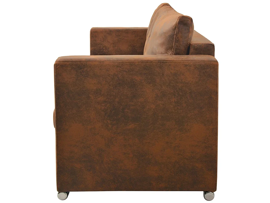 Divano 3 posti 191 x 73 x 82 cm Pelle scamosciata artificiale
