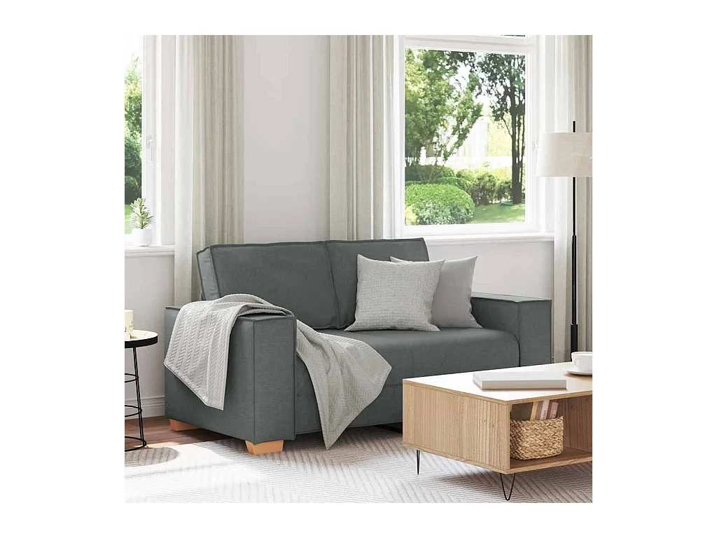 Canapé 2 places Gris foncé 120 cm Tissu