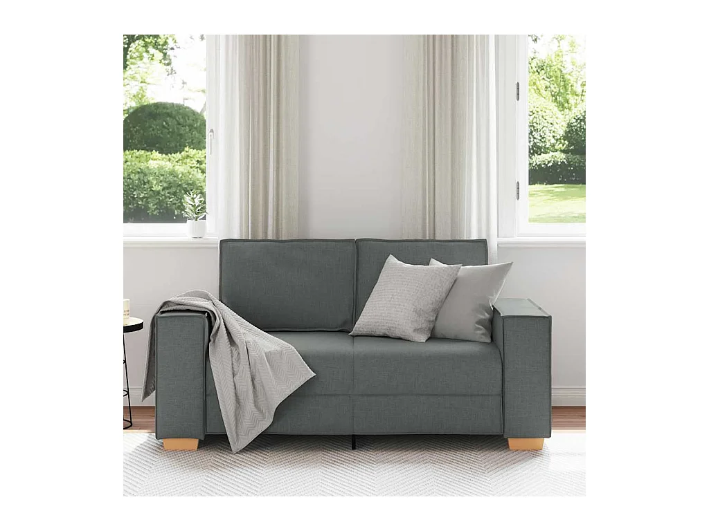 Canapé 2 places Gris foncé 120 cm Tissu