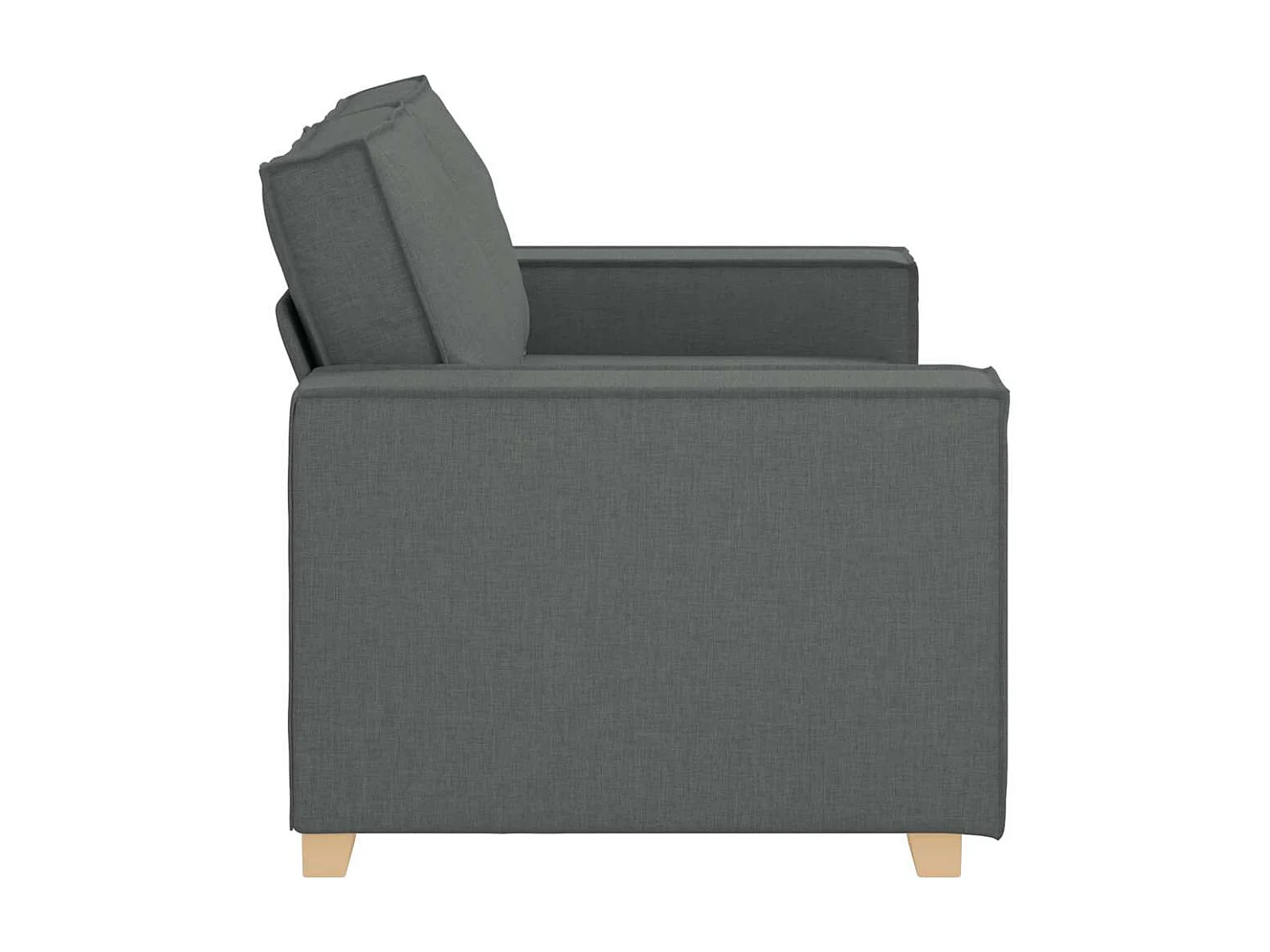 Canapé 2 places Gris foncé 120 cm Tissu