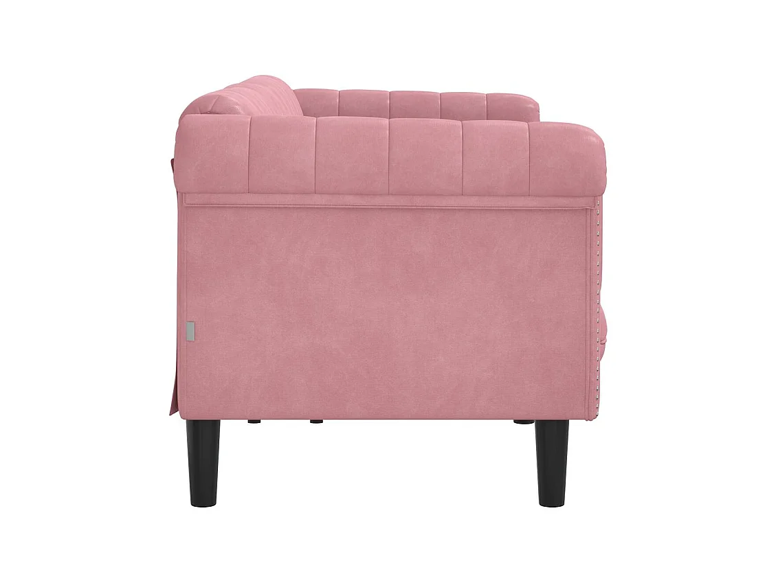 Divano a 3 posti in velluto rosa