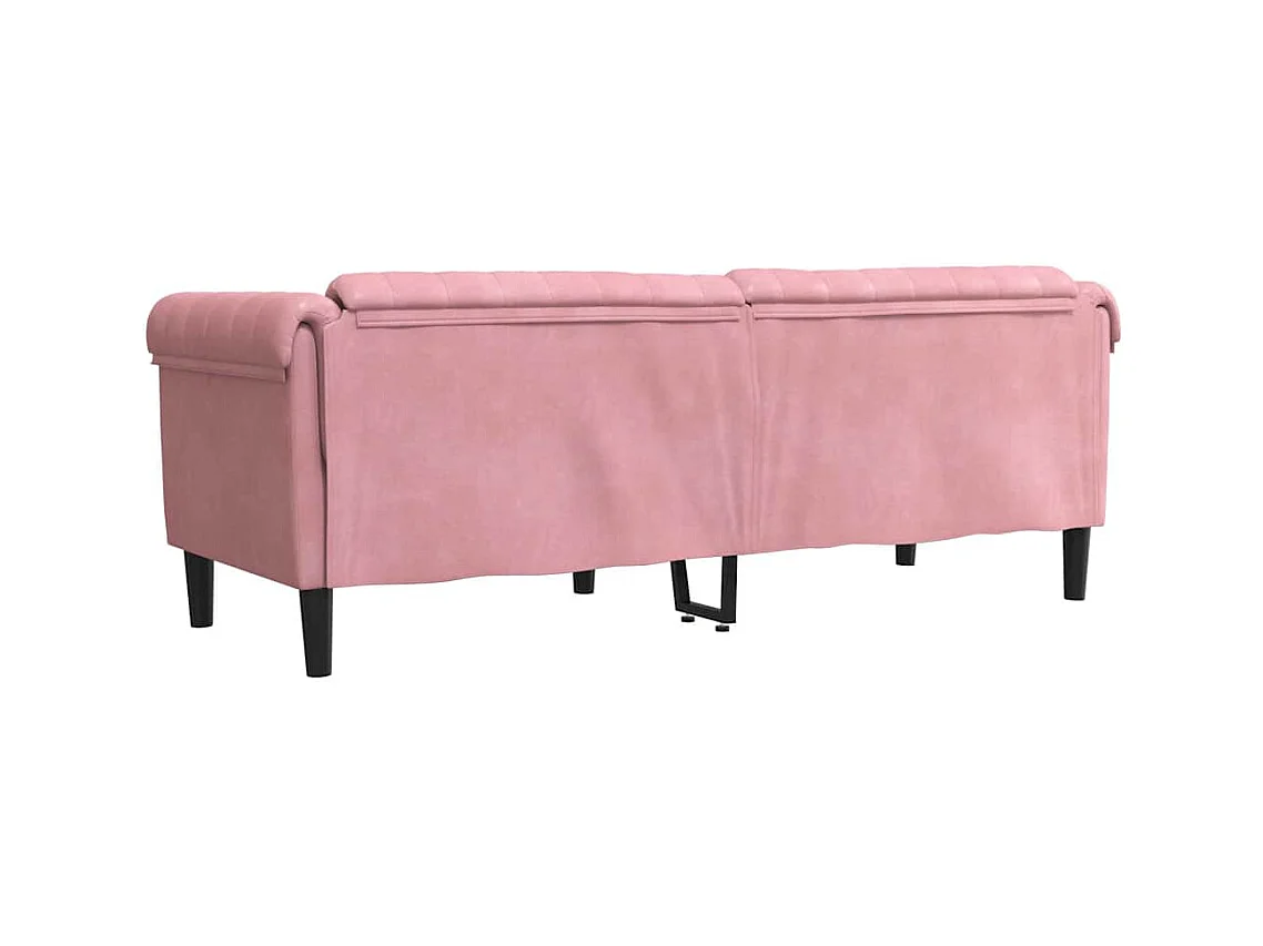 Divano a 3 posti in velluto rosa