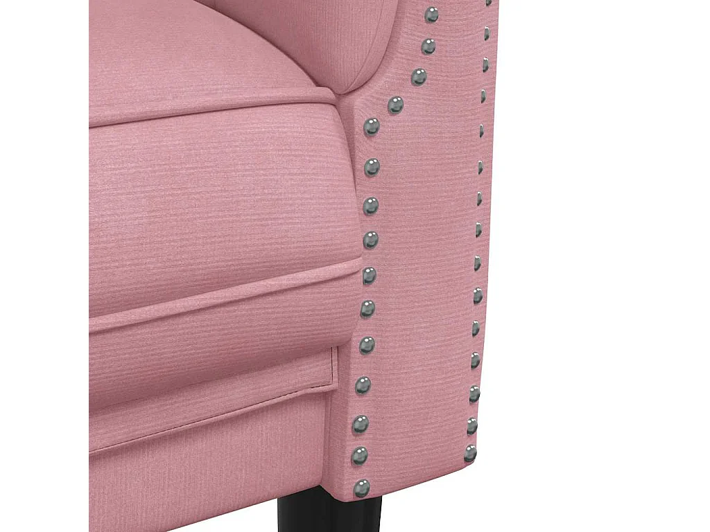 Sofá de 3 plazas de terciopelo rosa