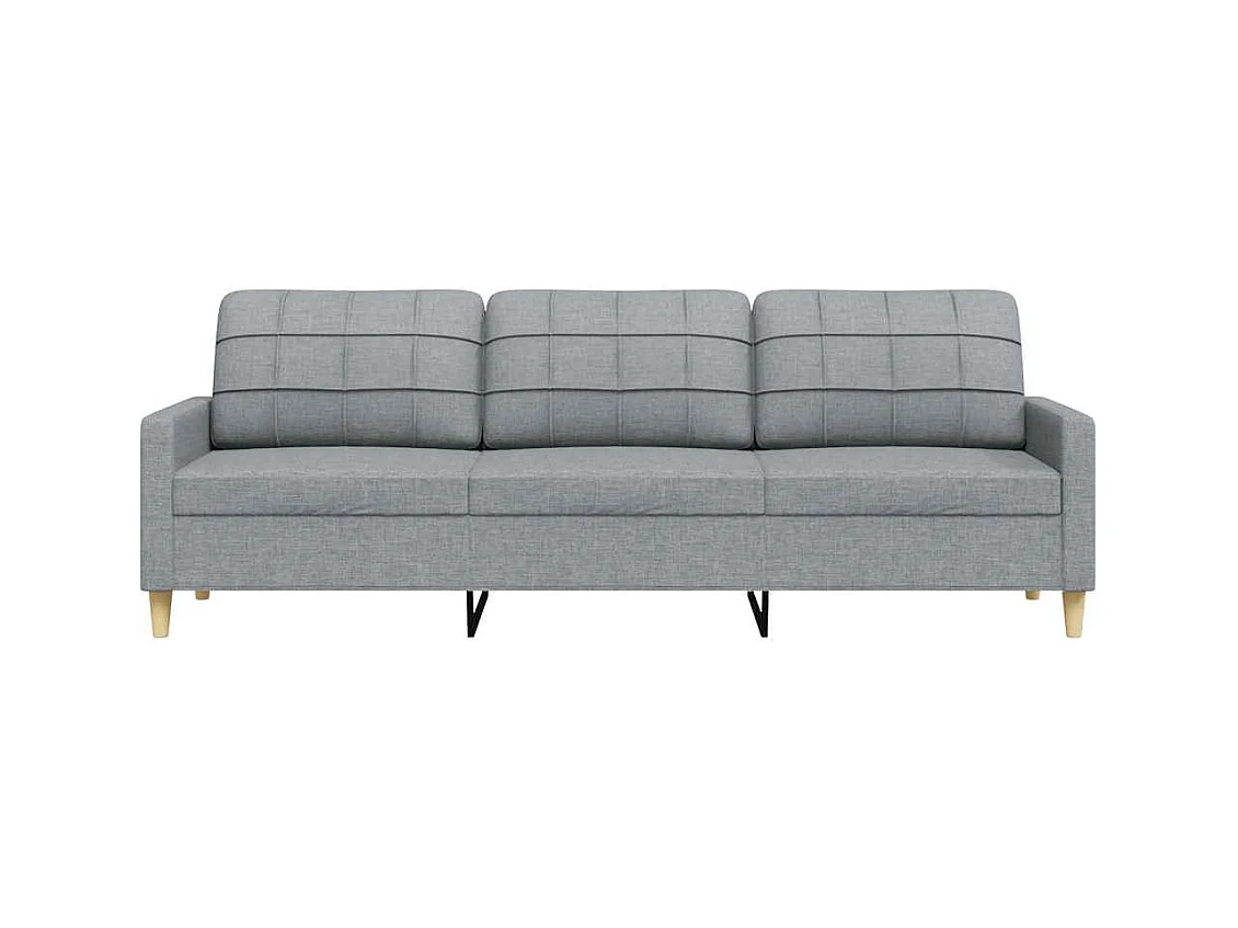 Divano 3 posti Grigio chiaro 210 cm Tessuto