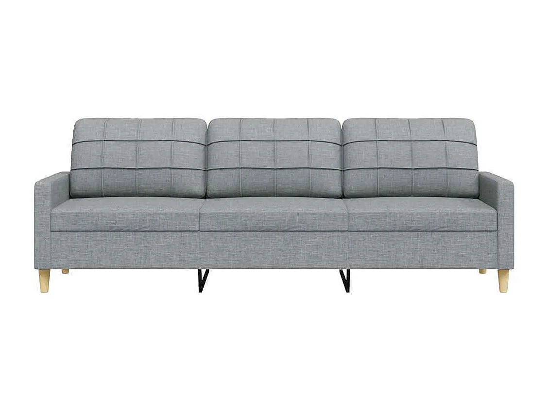Divano 3 posti Grigio chiaro 210 cm Tessuto