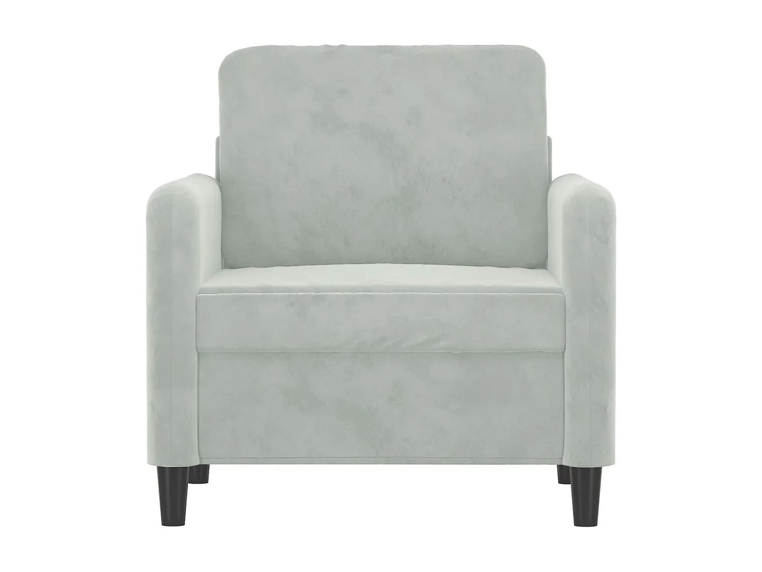 Sillón Gris Claro 60 cm Terciopelo