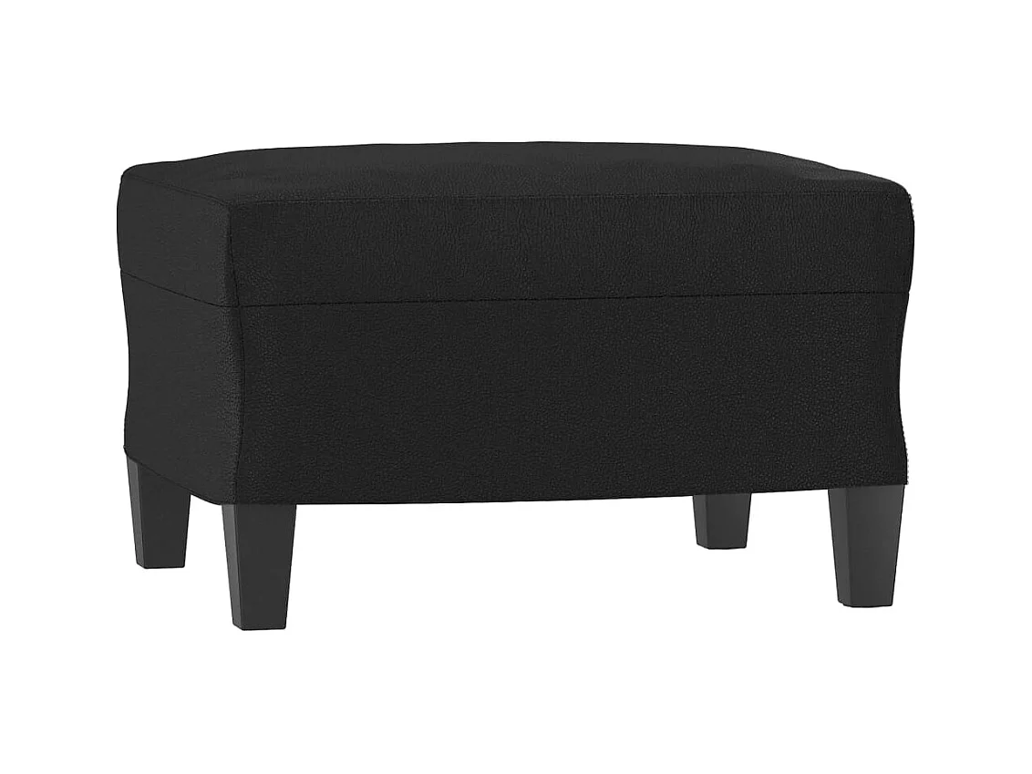 Canapé à 3 places avec repose-pieds Noir 180 cm Similicuir