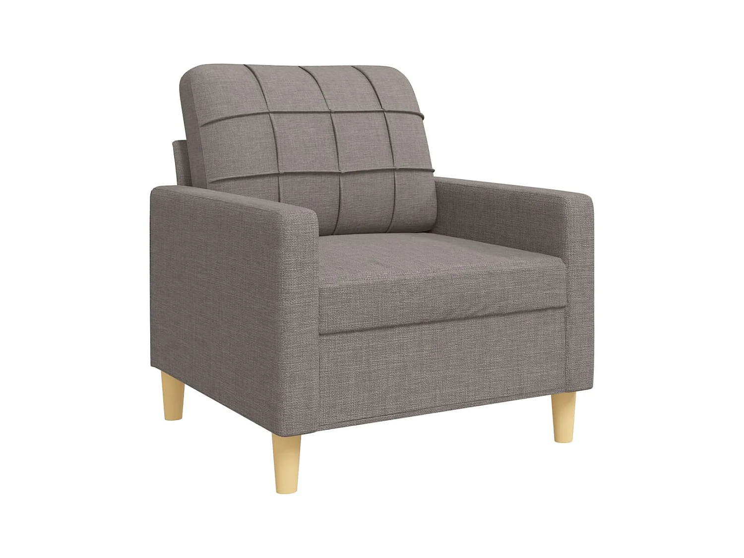 Conjunto de sofá de 4 piezas con reposapiés en tela color topo