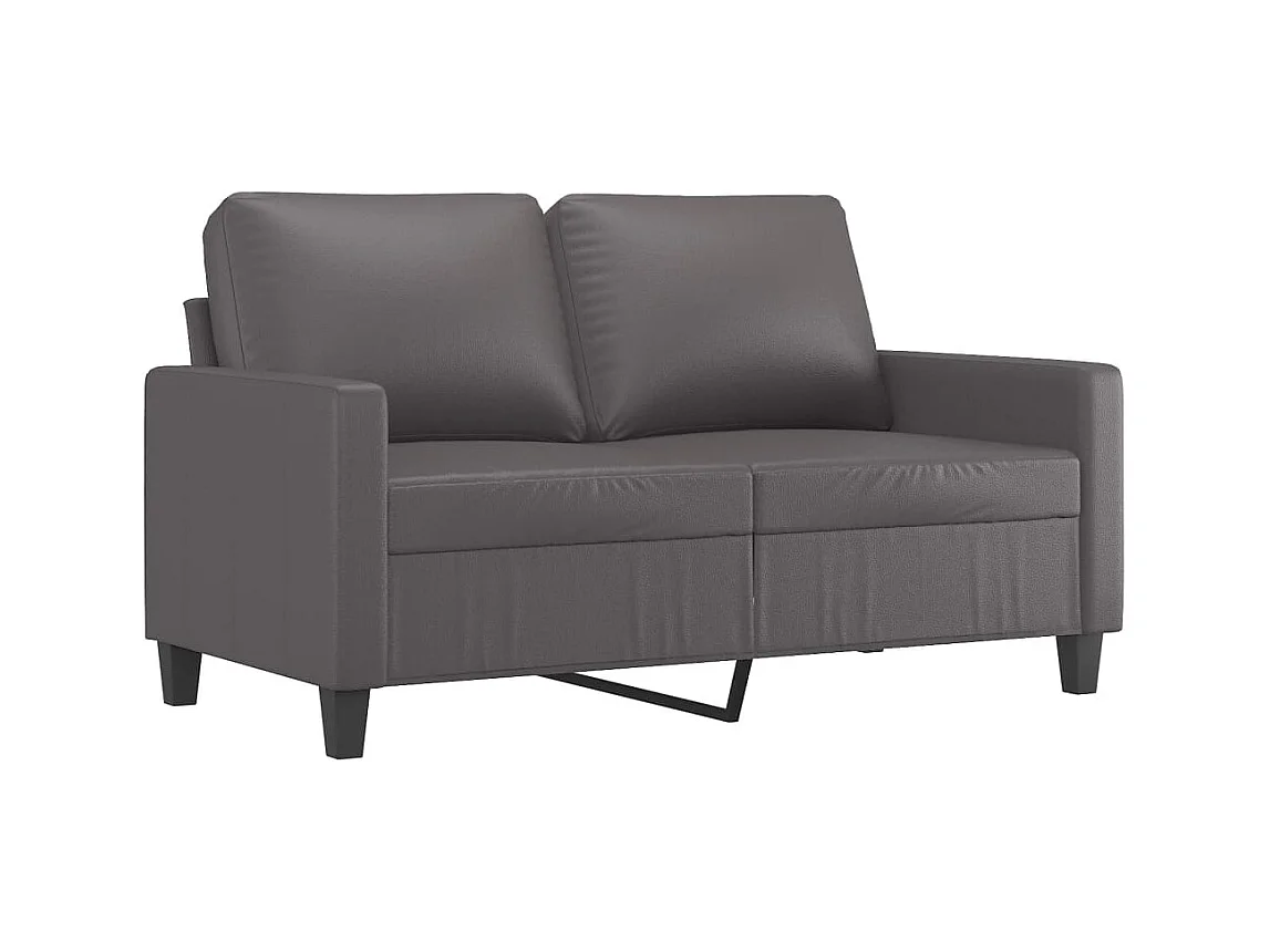 Set di divani 3 pezzi con cuscini in similpelle grigia