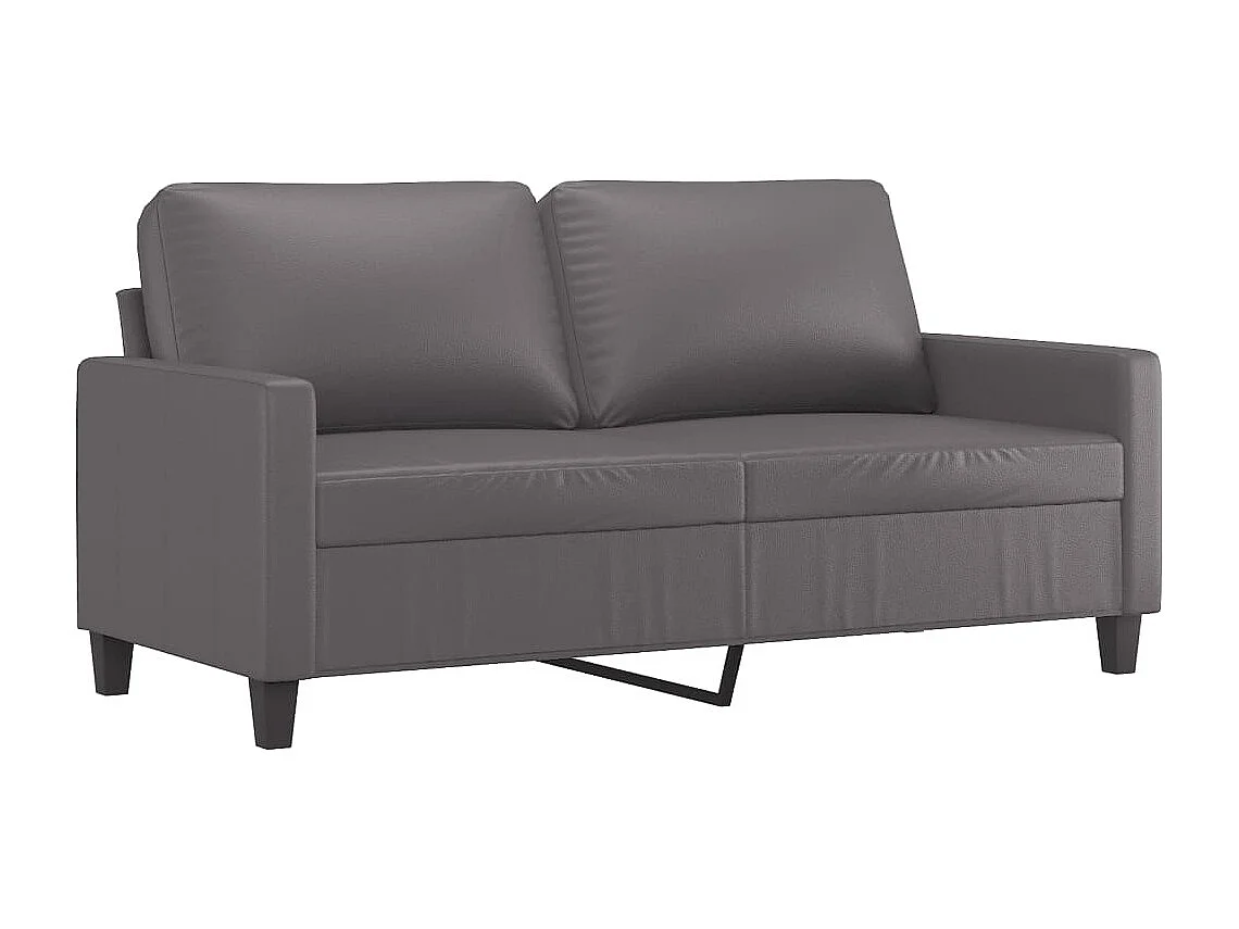 3-teiliges Sofaset mit Kissen Graues Kunstleder