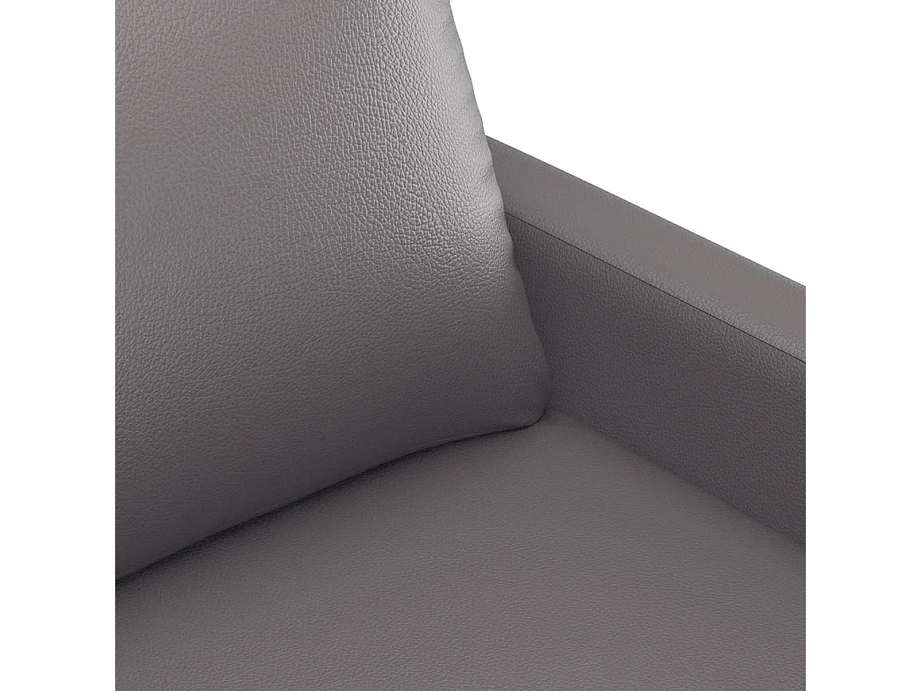 3-teiliges Sofaset mit Kissen Graues Kunstleder