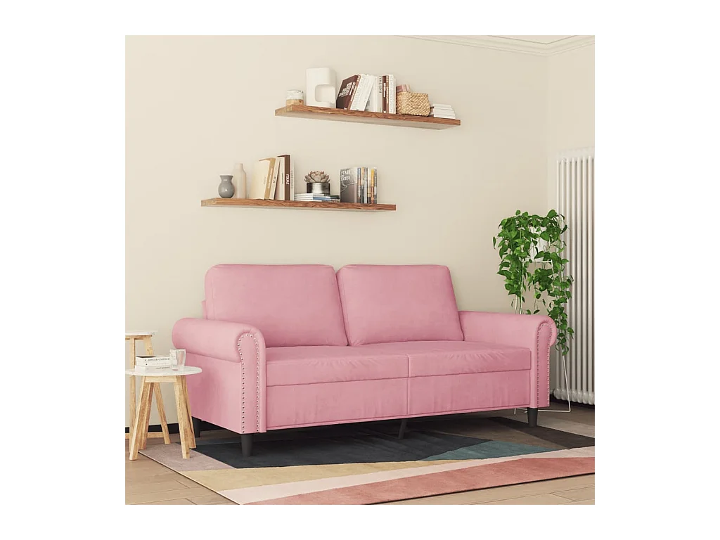Divano 2 posti Rosa 140 cm Velluto
