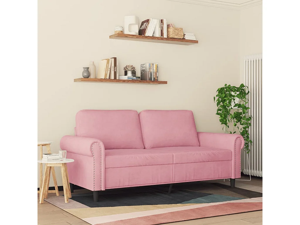 Canapé à 2 places Rose 140 cm Velours