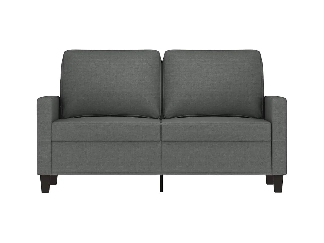 Canapé à 2 places Gris foncé 120 cm Tissu