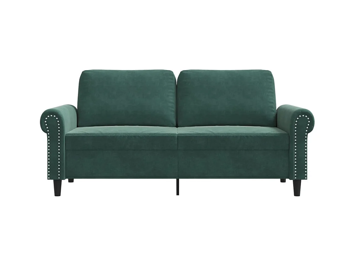 Donkergroene 2-zitsbank 140 cm fluweel
