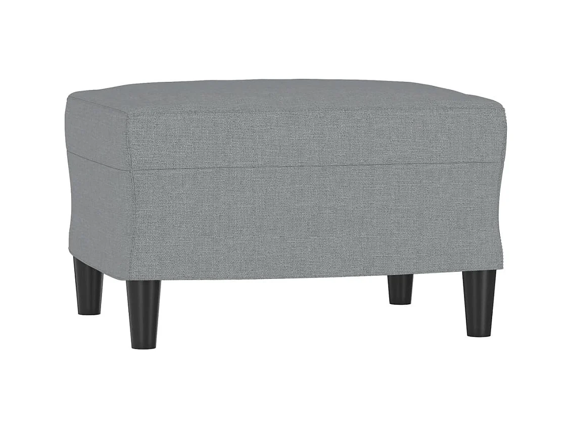 Divano 3 posti con poggiapiedi Grigio chiaro 180 cm Tessuto