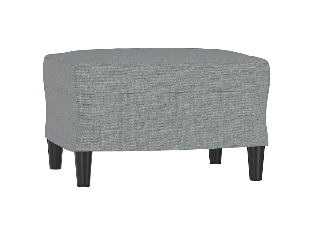 Divano 3 posti con poggiapiedi Grigio chiaro 180 cm Tessuto