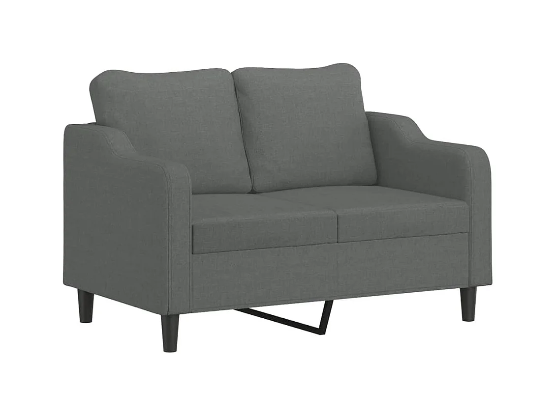 Set di divani da 3 pezzi con cuscini in tessuto grigio scuro