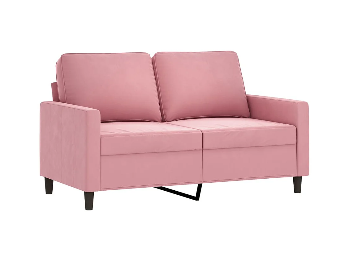 2-teiliges Sofaset mit Kissen, rosa Samt
