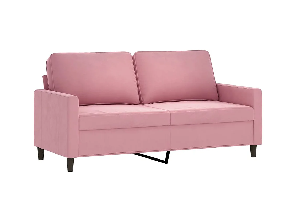 2-teiliges Sofaset mit Kissen, rosa Samt