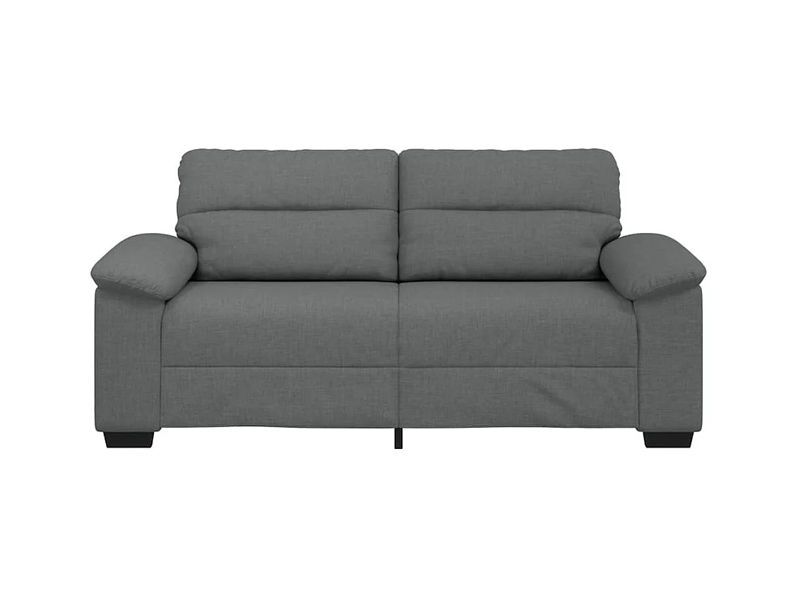 Canapé à 2 places gris foncé 140 cm tissu