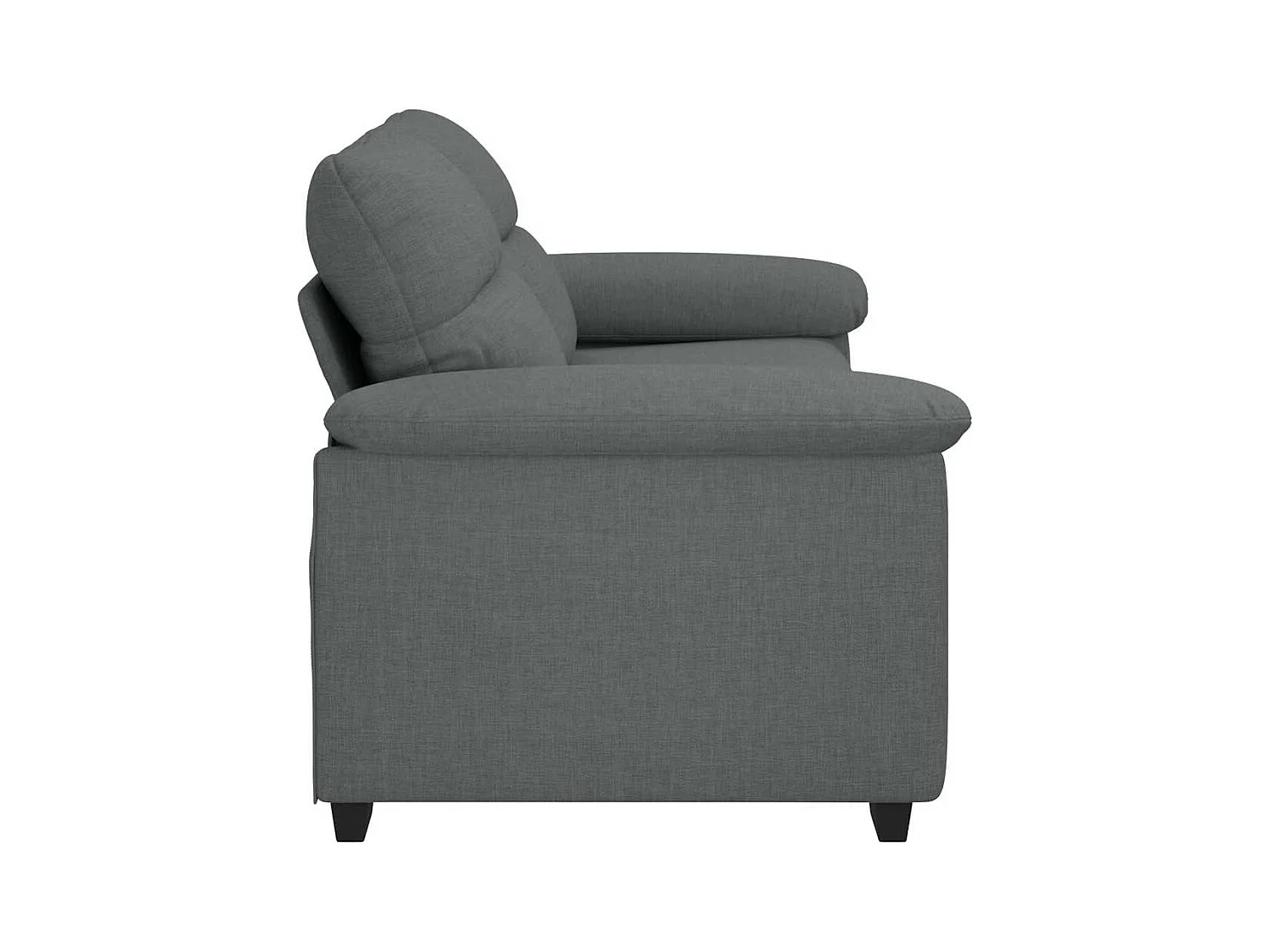 Canapé à 2 places gris foncé 140 cm tissu