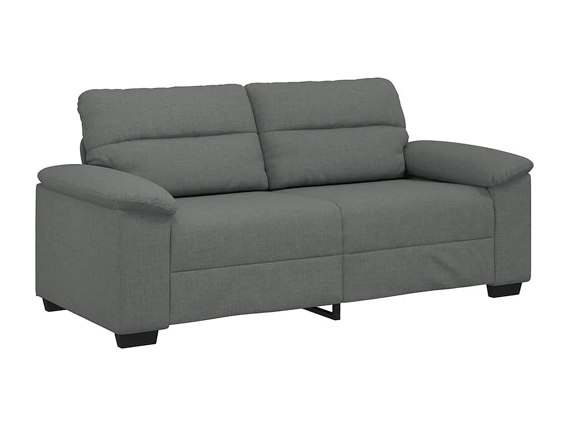 Canapé à 2 places gris foncé 140 cm tissu