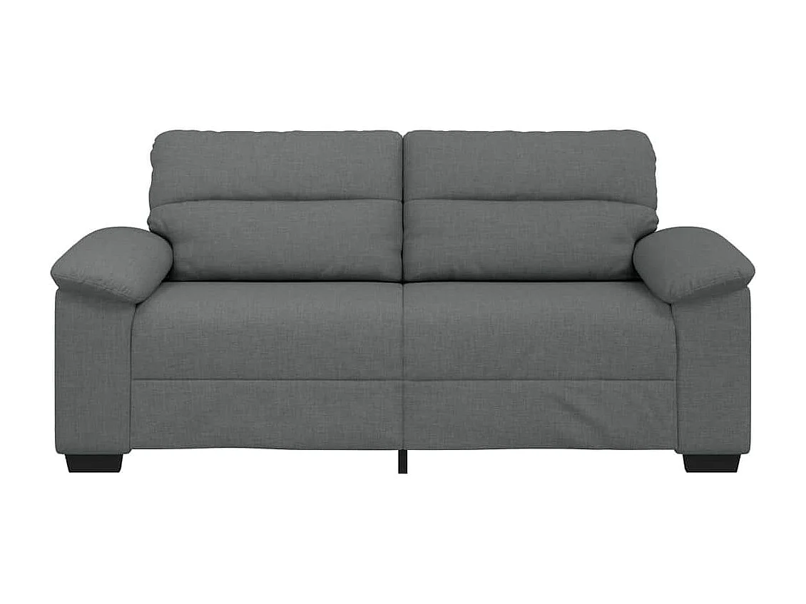 Canapé à 2 places gris foncé 140 cm tissu