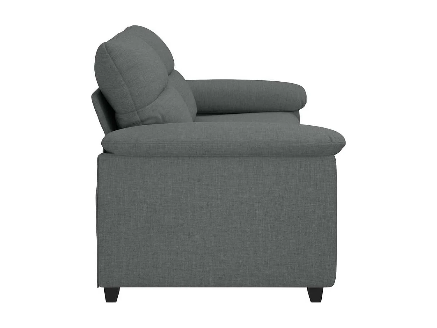 Canapé à 2 places gris foncé 140 cm tissu