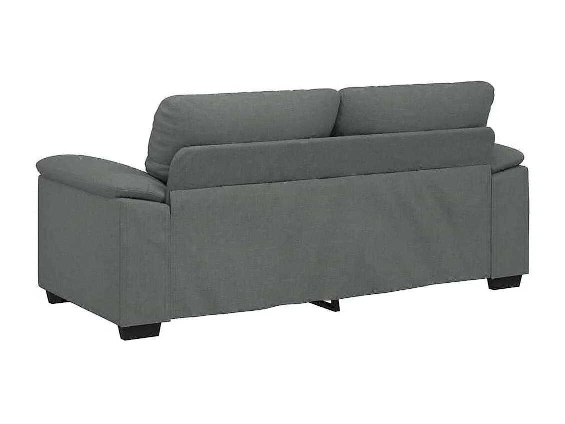 Canapé à 2 places gris foncé 140 cm tissu