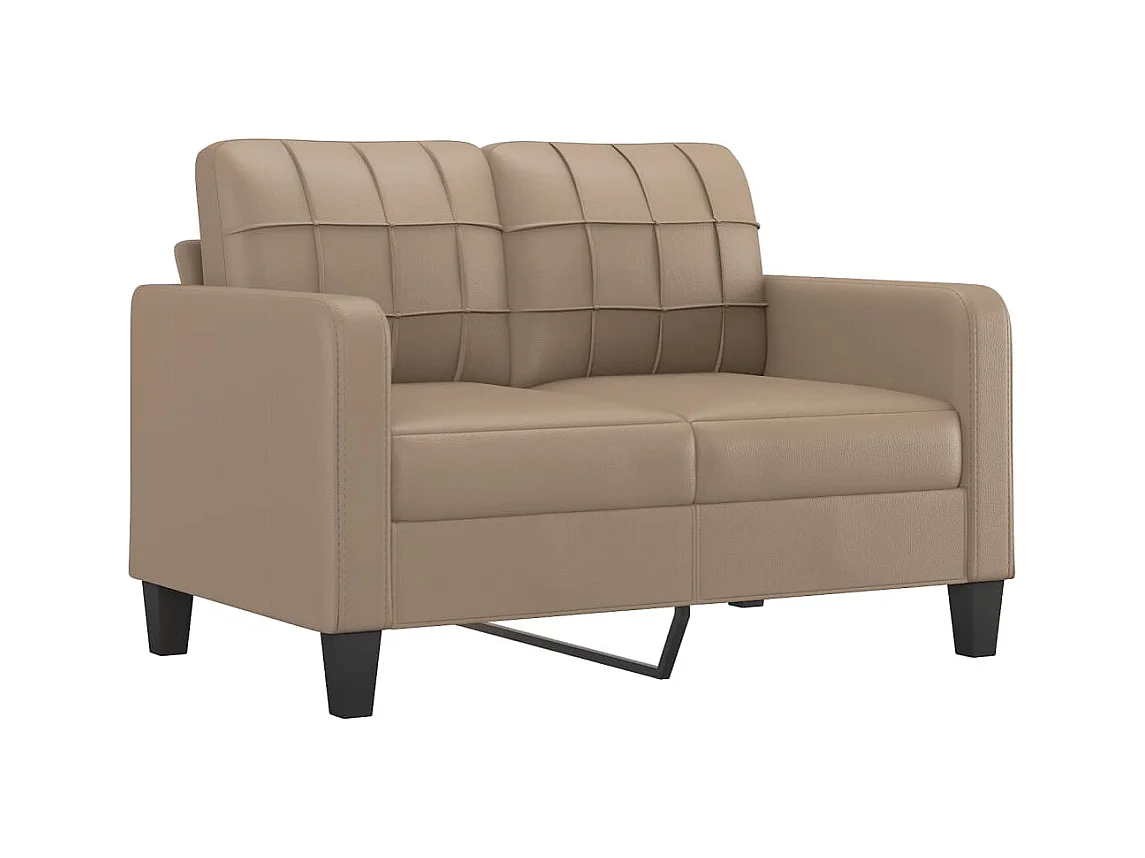 Set di divani 3 pezzi con cuscini in similpelle color cappuccino