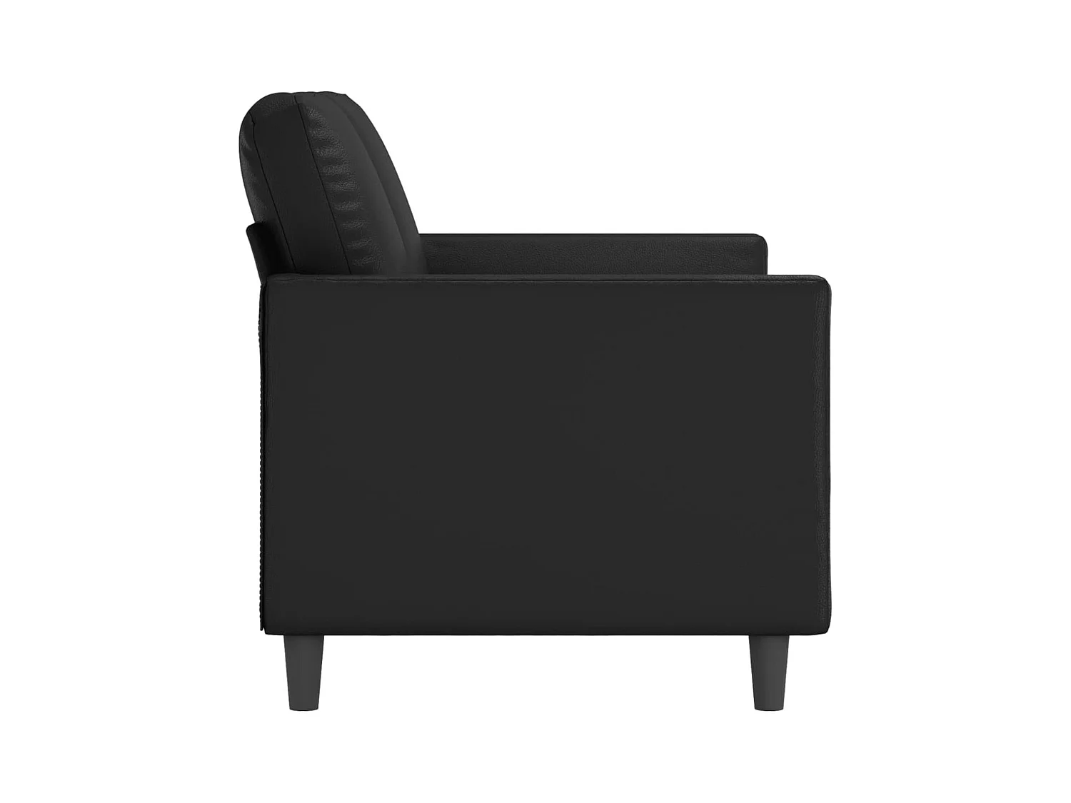 Sofá 2 plazas Negro 120 cm Piel sintética