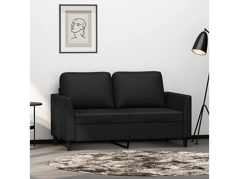 Divano 2 posti Nero 120 cm Similpelle
