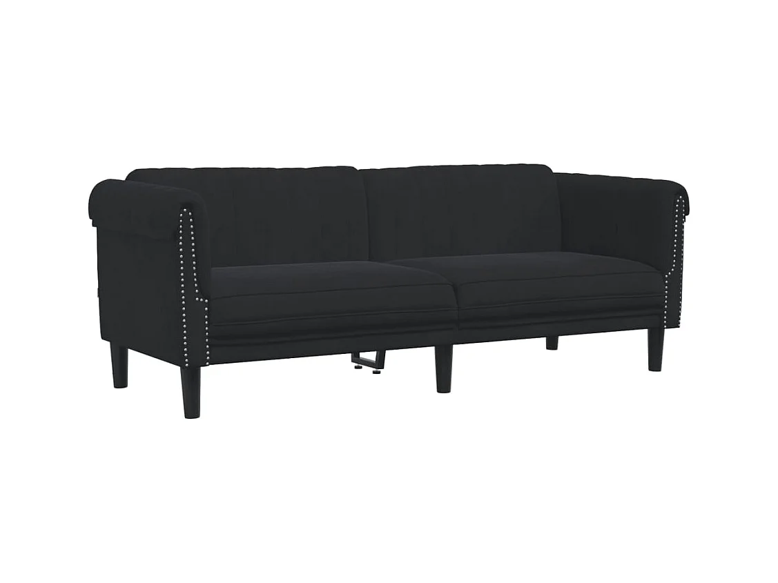 Set di divani in velluto nero da 2 pezzi