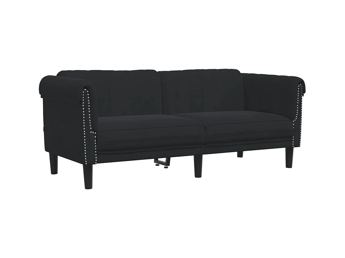 Set di divani in velluto nero da 2 pezzi