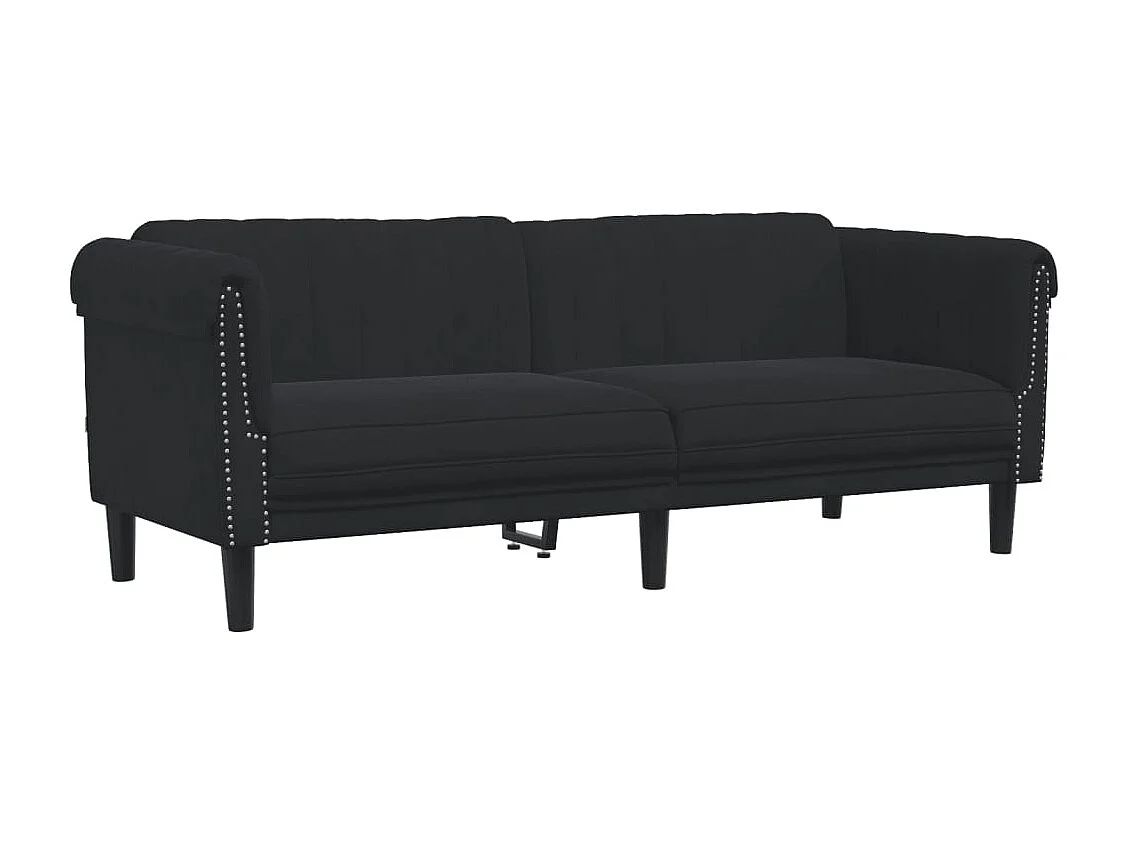 Conjunto de sofá de 2 piezas de terciopelo negro