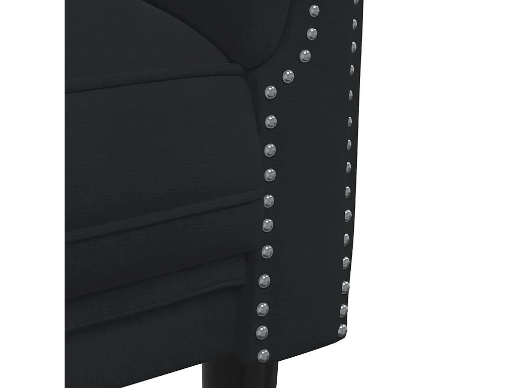 Conjunto de sofá de 2 piezas de terciopelo negro