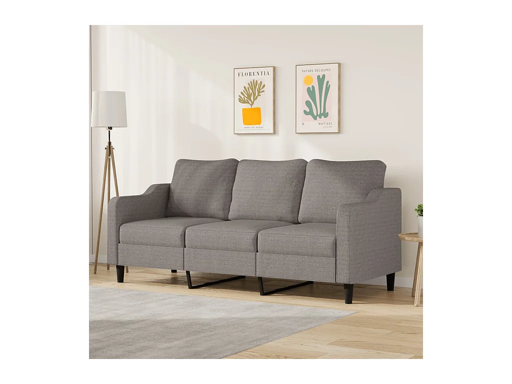 Sofá 3 plazas Taupe 180 cm Tela