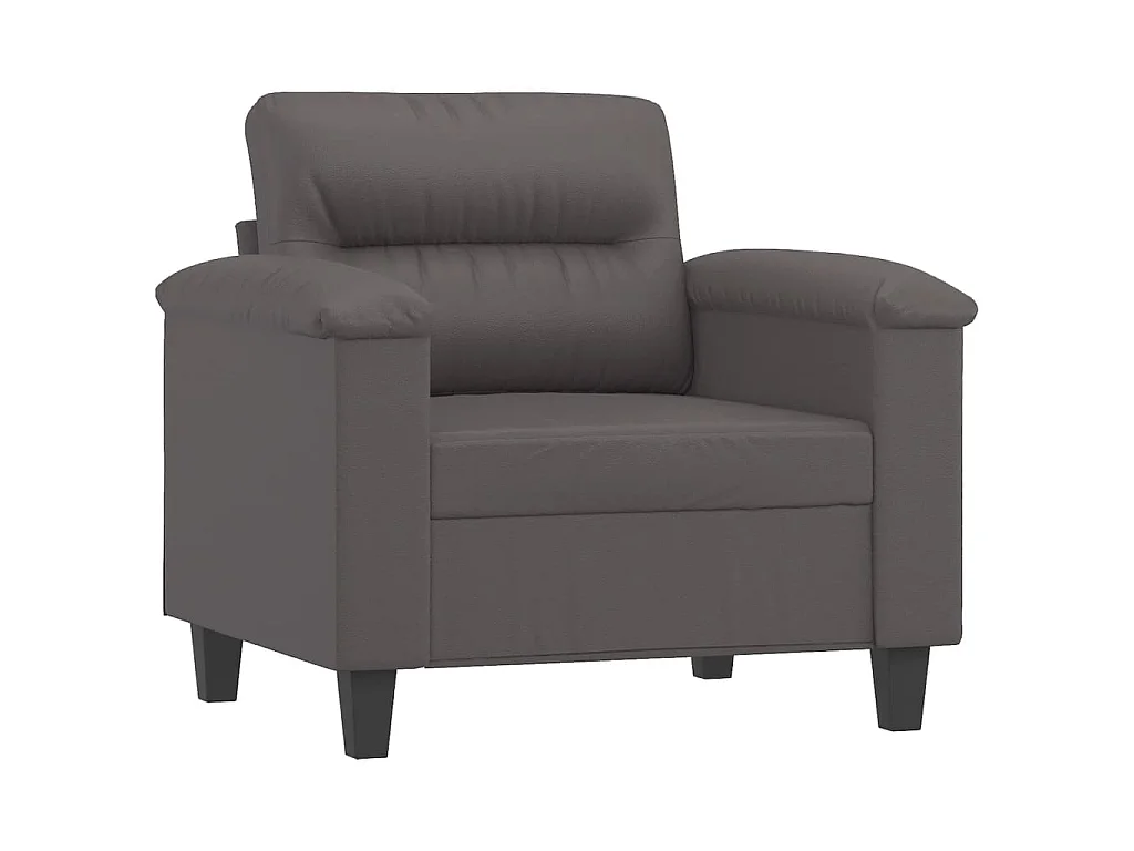 Fauteuil avec repose-pied Gris 60 cm Similicuir