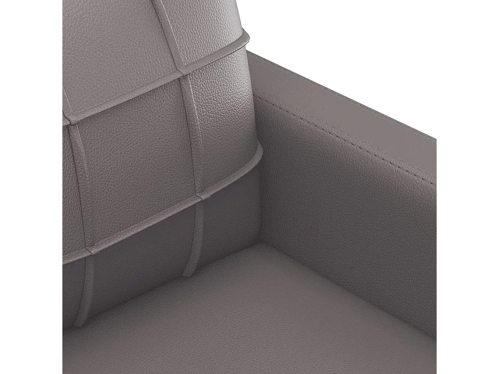 Conjunto de sofá de 3 piezas con cojines de piel sintética gris