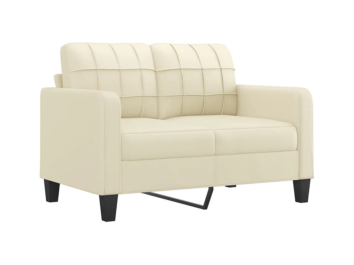 3-delige bankstel met kussens Crème Kunstleer