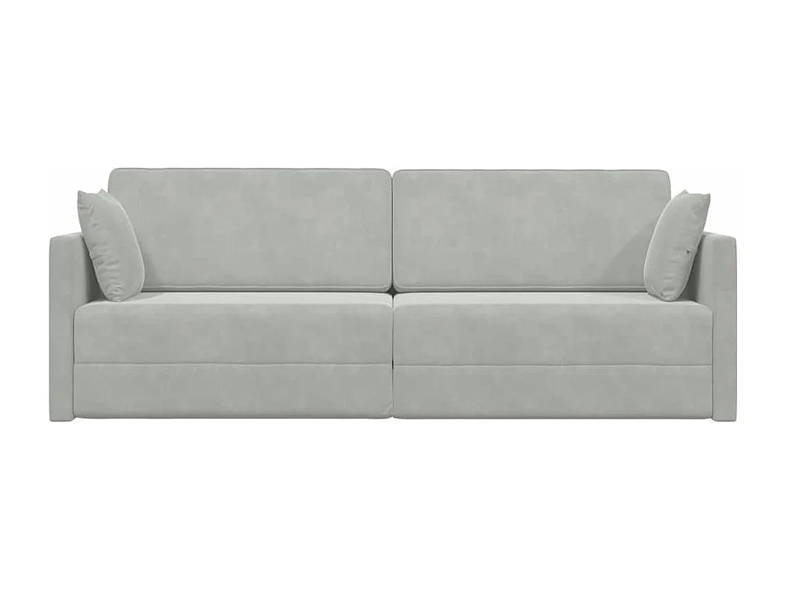 Lichtgrijze slaapbank 213 x 76 x 77 cm fluweel