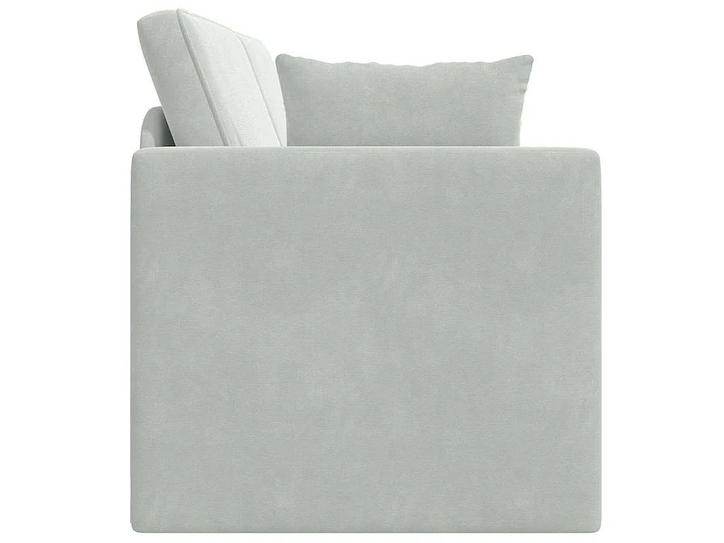 Canapé convertible 2 places en velours gris clair 213x76x77 cm